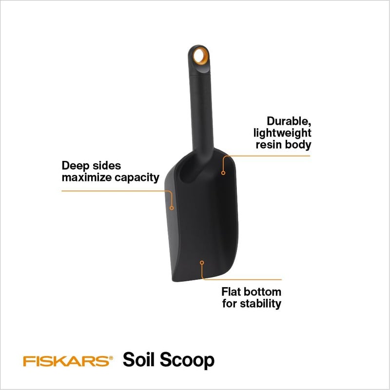 Fiskars مغرفة تربة للزراعة والنقل، أداة حديقة للزراعة الداخلية، مصنوعة من البلاستيك المعاد تدويره، 1.5 كوب - Image 1